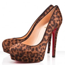 Christian Louboutin Bianca 140mm Platformové Boty s Leopardím Podpatkem