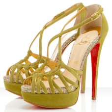 Christian Louboutin Mignons 140mm sandály Chartreuse