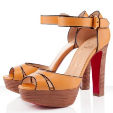 Sandály Christian Louboutin Woodaola 120mm oranžové Sandály Christian Louboutin Woodaola 120mm oranžové