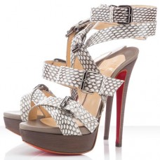 Sandály Christian Louboutin Toutenkaboucle 140mm světle šedé