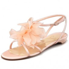 Christian Louboutin Sandály na Podpatku z Krepu - Růžové