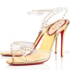 Sandály Christian Louboutin Icone A Clous 100mm zlaté Sandály Christian Louboutin Icone A Clous 100mm zlaté