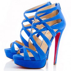 Sandály Christian Louboutin Balota 140mm modré Sandály Christian Louboutin Balota 140mm modré