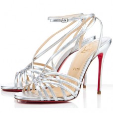 Sandály Christian Louboutin Beverly 100mm stříbrné Sandály Christian Louboutin Beverly 100mm stříbrné
