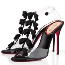 Sandály Christian Louboutin s mašlí 100 mm černé Sandály Christian Louboutin s mašlí 100 mm černé