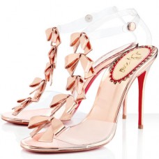 Sandály Christian Louboutin s mašlí 100 mm růžové