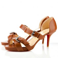 Sandály Christian Louboutin Atalanta 80mm koňakové Sandály Christian Louboutin Atalanta 80mm koňakové