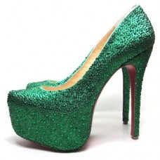 Christian Louboutin Daffodile 160mm Platformové boty Tmavě Zelené