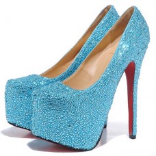 Christian Louboutin Daffodile 160mm Platformové Sandály Světle Modré