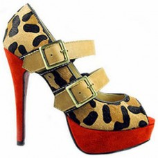 Christian Louboutin Bikiki 140mm Mary Jane Lodičky s Leopardím vzorem