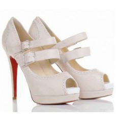 Christian Louboutin Luly 140mm Mary Jane Lodičky Bílé