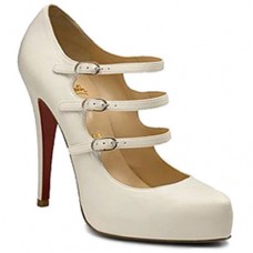 Christian Louboutin Dillian 120mm Mary Jane Lodičky Bílé