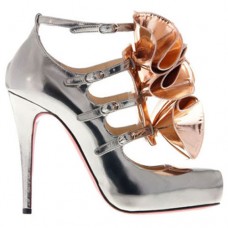 Stříbrné lodičky Christian Louboutin Dillian 120 mm Mary Jane