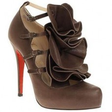Christian Louboutin Dillian 120mm Mary Jane lodičky hnědé