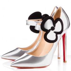 Christian Louboutin Pensee 120mm Mary Jane Lodičky Stříbrné Christian Louboutin Pensee 120mm Mary Jane Lodičky Stříbrné