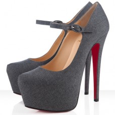 Christian Louboutin Lady Daf 160mm Mary Jane Lodičky Světle Šedé