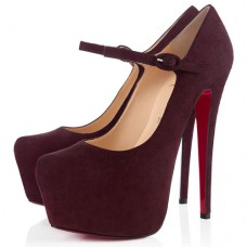 Christian Louboutin Lady Daf 160mm Mary Jane Lodičky Švestkové