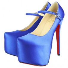 Christian Louboutin Lady Daf 160mm Mary Jane Lodičky Modré Christian Louboutin Lady Daf 160mm Mary Jane Lodičky Modré