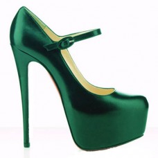 Christian Louboutin Lady Daf 160mm Mary Jane Lodičky Zelené