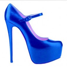 Christian Louboutin Lady Daf 160mm Mary Jane Lodičky Tmavě Modré Christian Louboutin Lady Daf 160mm Mary Jane Lodičky Tmavě Modré
