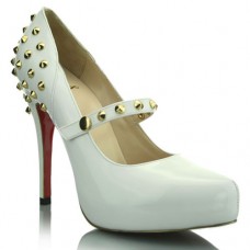 Christian Louboutin Mad 120mm Mary Jane Lodičky Bílé