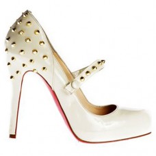 Christian Louboutin Mad 120mm Mary Jane Lodičky Bílé
