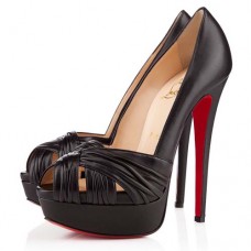 Christian Louboutin Jenny 140mm Lodičky s otevřenou špičkou Černé