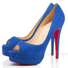 Christian Louboutin Altadama 140mm Peep Toe Lodičky Modré Práškově Modré Christian Louboutin Altadama 140mm Peep Toe Lodičky Modré Práškově Modré