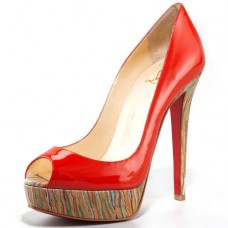 Christian Louboutin Banana 140mm Peep Toe Lodičky Červené Christian Louboutin Banana 140mm Peep Toe Lodičky Červené