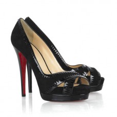 Christian Louboutin Very Jaws 140mm Peep Toe Lodičky Černé