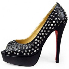 Christian Louboutin Arielle 120mm Peep Toe Lodičky Černé Christian Louboutin Arielle 120mm Peep Toe Lodičky Černé