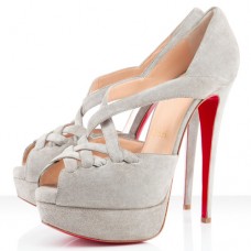 Christian Louboutin Dámský korzet 140mm Peep Toe Lodičky Taupe