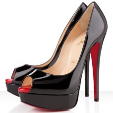 Christian Louboutin Dámské 140mm Peep Toe Lodičky Černé Christian Louboutin Dámské 140mm Peep Toe Lodičky Černé