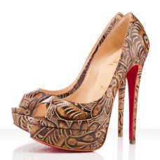 Christian Louboutin Dámské 140mm Lodičky s Otevřenou Špičkou Přírodní