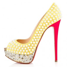 Christian Louboutin Lady Peep Spikes 140mm Lodičky s otevřenou špičkou Canari