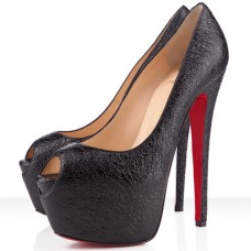 Christian Louboutin Highness 160mm Peep Toe Lodičky Černé Christian Louboutin Highness 160mm Peep Toe Lodičky Černé