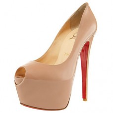 Christian Louboutin Highness 160mm Peep Toe Lodičky Béžové