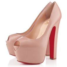 Christian Louboutin Shameless 160mm Peep Toe Lodičky Nude