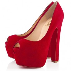 Christian Louboutin Shameless 160mm Peep Toe Lodičky Červené