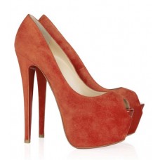 Christian Louboutin Highness 160mm Peep Toe Lodičky Oranžové