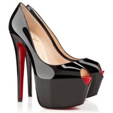 Christian Louboutin Highness 160mm Peep Toe Lodičky Černé