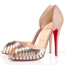 Christian Louboutin Corpus 120mm Peep Toe Lodičky Béžové