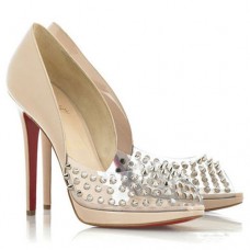 Christian Louboutin Engin 120mm Peep Toe Lodičky Nude