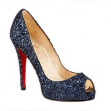 Christian Louboutin Třpytivé 120mm Lodičky s otevřenou špičkou Modré