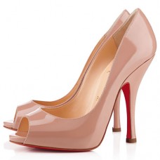 Christian Louboutin Maryl 120mm Peep Toe Lodičky - Tělová kůže Christian Louboutin Maryl 120mm Peep Toe Lodičky - Tělová kůže