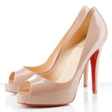 Christian Louboutin Very Prive 120mm Peep Toe Lodičky Nude