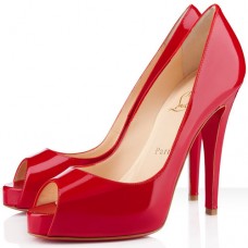 Christian Louboutin Very Prive 120mm Peep Toe Lodičky Červené