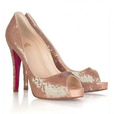 Christian Louboutin Very Prive 120mm Peep Toe Lodičky Hnědé