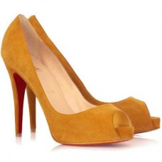 Christian Louboutin Very Prive 120mm Peep Toe Lodičky Hnědé