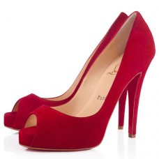 Christian Louboutin Very Prive 120mm Peep Toe Lodičky Červené